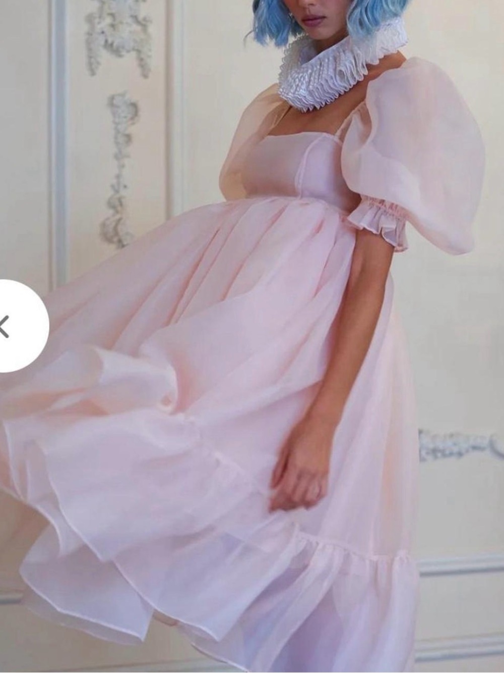 Selkie The Peach Skin French Puff Dress